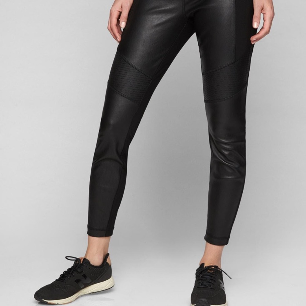 NWT ATHLETA Ponte Leather Leggings - Tights Size M